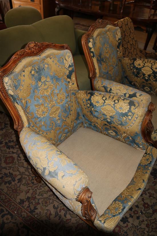 Pair French armchairs